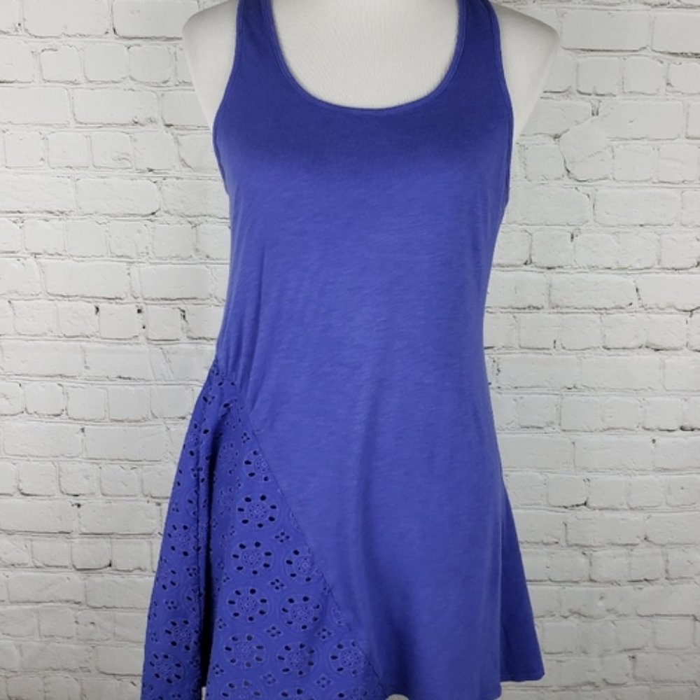 Anthropologie Purple Scoop Neck Short Sleeve Tee